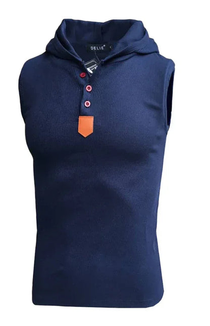 Men's Leisure Hooded Knit Sleeveless Vest - Shello's Creative Boutique