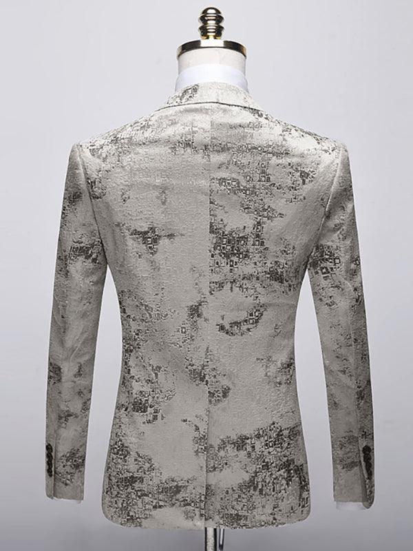 Men's Casual Lapel Woven Knit Blazer Suit - Shello's Creative Boutique