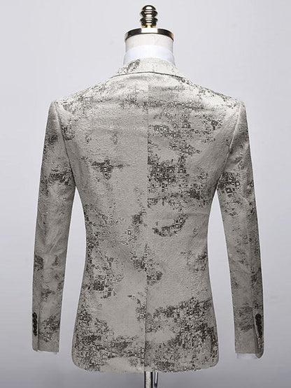Men's Casual Lapel Woven Knit Blazer Suit - Shello's Creative Boutique