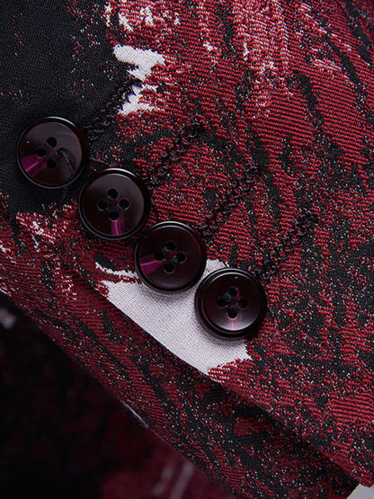 Abstract Print Lapel Collar Blazer Suit Set Shello Creative Boutique