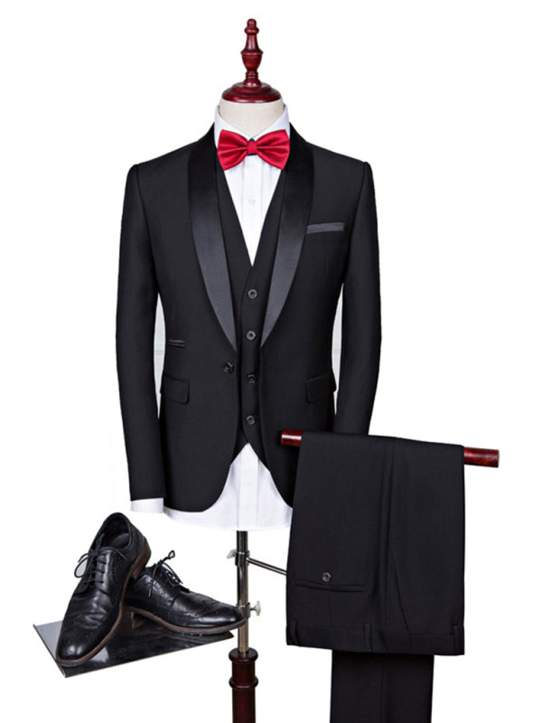 Men's Elegant Lapel Collar Knit Business Suit Shello Creative Boutique