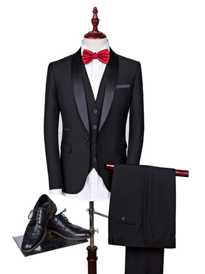 Men's Elegant Lapel Collar Knit Business Suit Shello Creative Boutique
