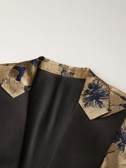 Floral Pattern Long Sleeve Business Blazer Shello Creative Boutique