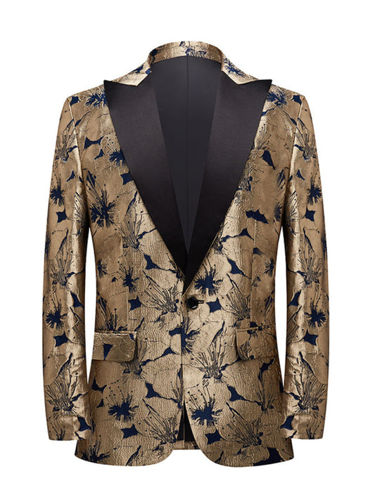 Floral Pattern Long Sleeve Business Blazer Shello Creative Boutique