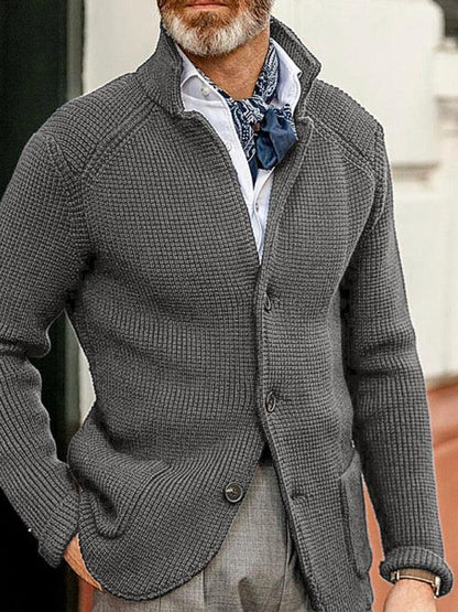 Sweater Winter Sweater Stand Collar Cardigan Men's Knitted Jacket - Shello's Creative Boutique