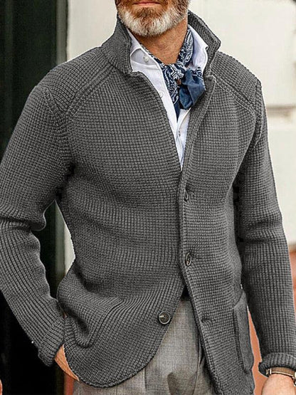 Sweater Winter Sweater Stand Collar Cardigan Men's Knitted Jacket - Shello's Creative Boutique