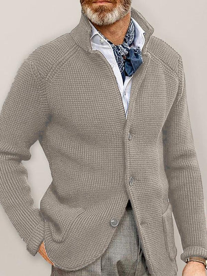Sweater Winter Sweater Stand Collar Cardigan Men's Knitted Jacket - Shello's Creative Boutique