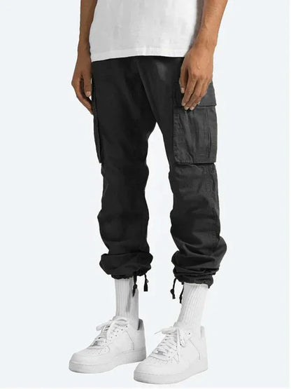 Men's Solid Color Cargo Pocket Casual Trousers - Shello's Creative Boutique