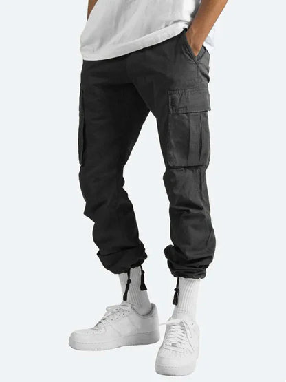 Men's Solid Color Cargo Pocket Casual Trousers - Shello's Creative Boutique