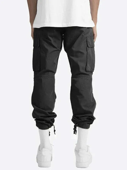 Men's Solid Color Cargo Pocket Casual Trousers - Shello's Creative Boutique