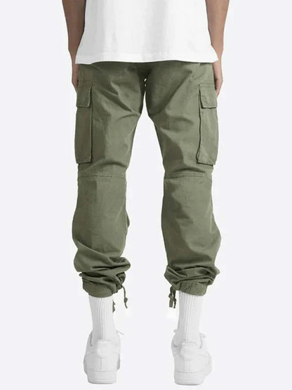 Men's Solid Color Cargo Pocket Casual Trousers - Shello's Creative Boutique