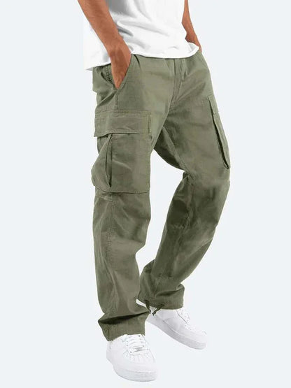 Men's Solid Color Cargo Pocket Casual Trousers - Shello's Creative Boutique