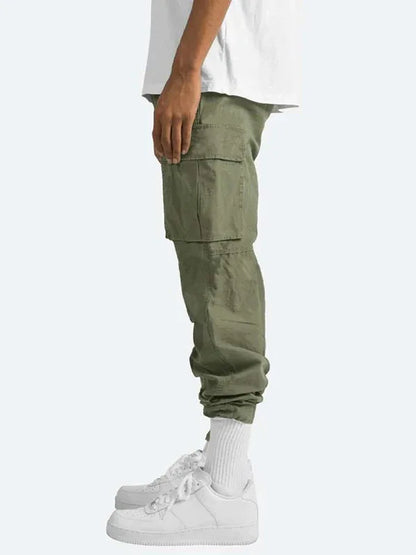 Men's Solid Color Cargo Pocket Casual Trousers - Shello's Creative Boutique