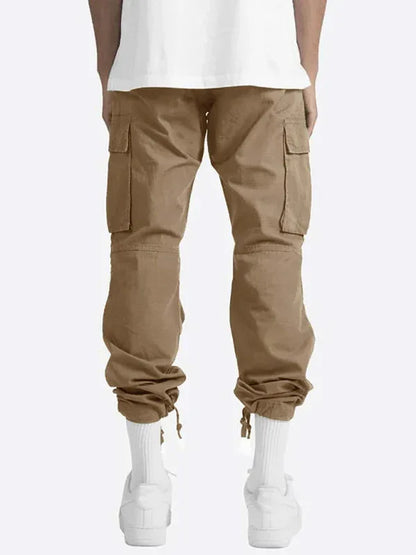 Men's Solid Color Cargo Pocket Casual Trousers - Shello's Creative Boutique