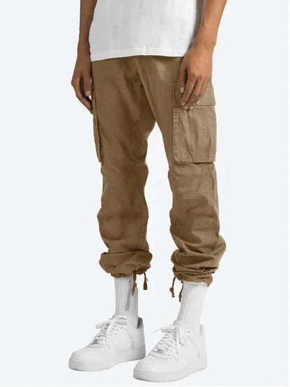 Men's Solid Color Cargo Pocket Casual Trousers - Shello's Creative Boutique