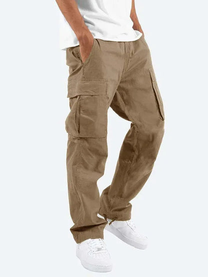 Men's Solid Color Cargo Pocket Casual Trousers - Shello's Creative Boutique