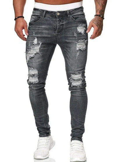 Men's Fashion Ripped Slim Skinny Jeans - Shello's Creative Boutique