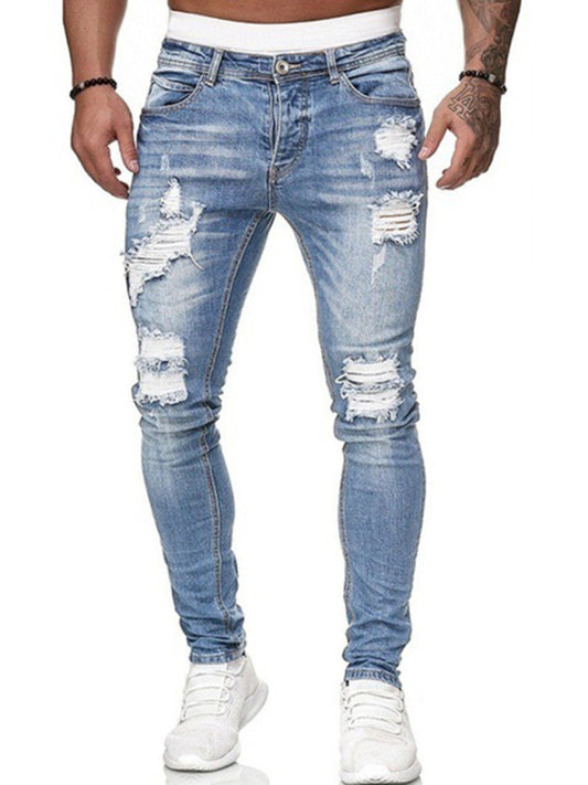 Men's Fashion Ripped Slim Skinny Jeans Shello's Creative Boutique