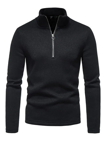 Men's Solid Colour Turtleneck Zipper Long Sleeve Sweatshirt - Shello's Creative Boutique