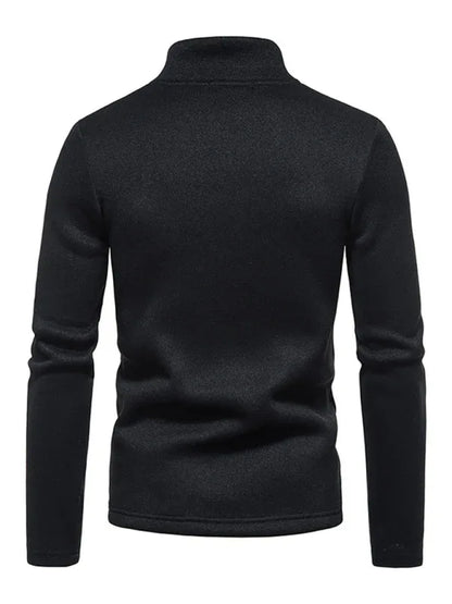 Men's Solid Colour Turtleneck Zipper Long Sleeve Sweatshirt - Shello's Creative Boutique