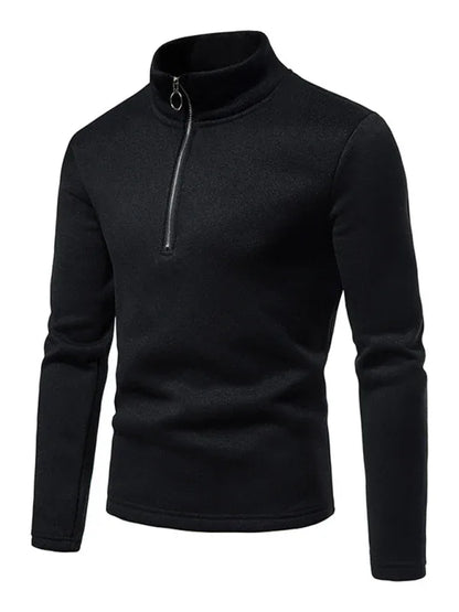 Men's Solid Colour Turtleneck Zipper Long Sleeve Sweatshirt - Shello's Creative Boutique