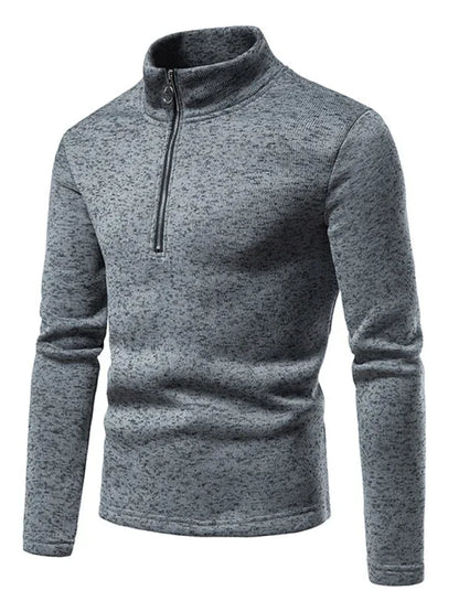 Men's Solid Colour Turtleneck Zipper Long Sleeve Sweatshirt - Shello's Creative Boutique