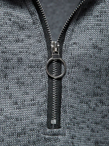 Men's Solid Colour Turtleneck Zipper Long Sleeve Sweatshirt - Shello's Creative Boutique