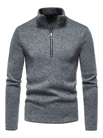 Men's Solid Colour Turtleneck Zipper Long Sleeve Sweatshirt - Shello's Creative Boutique