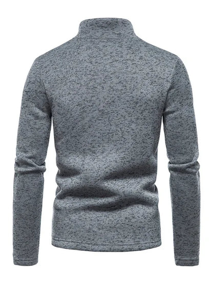 Men's Solid Colour Turtleneck Zipper Long Sleeve Sweatshirt - Shello's Creative Boutique