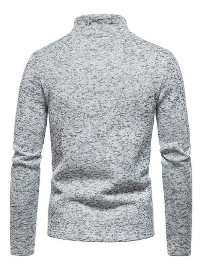 Men's Solid Colour Turtleneck Zipper Long Sleeve Sweatshirt - Shello's Creative Boutique