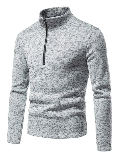 Men's Solid Colour Turtleneck Zipper Long Sleeve Sweatshirt - Shello's Creative Boutique