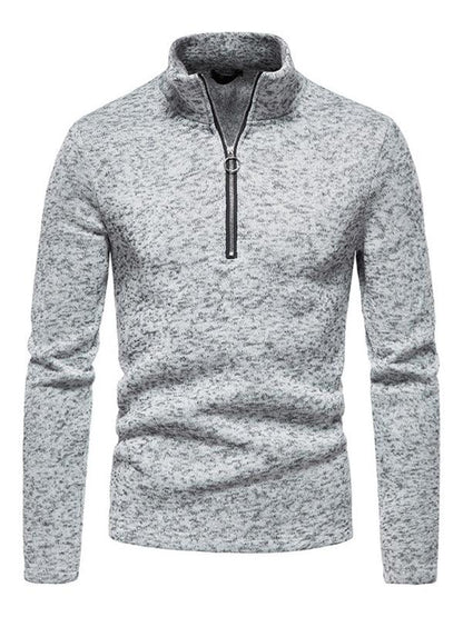 Men's Solid Colour Turtleneck Zipper Long Sleeve Sweatshirt - Shello's Creative Boutique