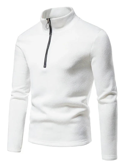 Men's Solid Colour Turtleneck Zipper Long Sleeve Sweatshirt - Shello's Creative Boutique