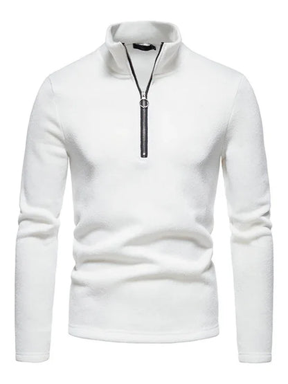 Men's Solid Colour Turtleneck Zipper Long Sleeve Sweatshirt - Shello's Creative Boutique