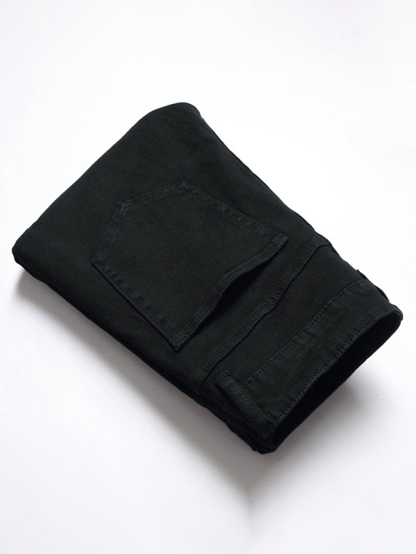 New style Zhangzi pattern micro-elastic high-quality fabric slim fit small straight jeans Shello's Creative Boutique