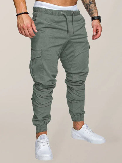 Men's Solid Color Casual Tether Elastic Sports Baggies Men's Trousers - Shello's Creative Boutique