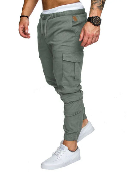 Men's Solid Color Casual Tether Elastic Sports Baggies Men's Trousers - Shello's Creative Boutique