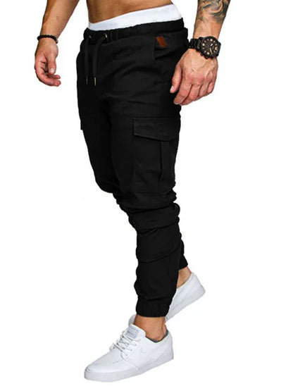 Men's Solid Color Casual Tether Elastic Sports Baggies Men's Trousers - Shello's Creative Boutique