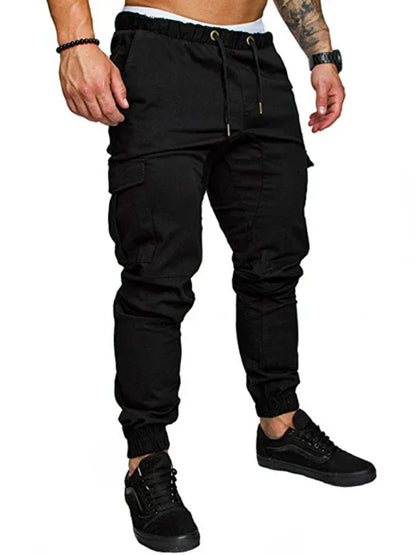 Men's Solid Color Casual Tether Elastic Sports Baggies Men's Trousers - Shello's Creative Boutique