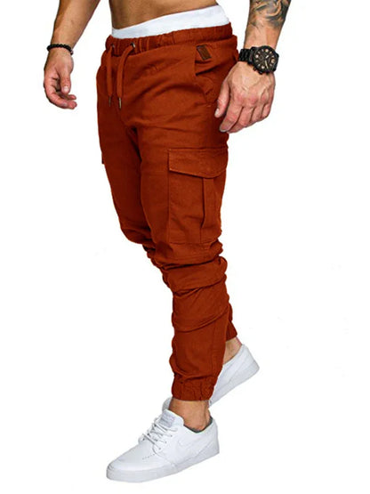 Men's Solid Color Casual Tether Elastic Sports Baggies Men's Trousers - Shello's Creative Boutique