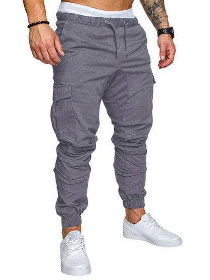 Men's Solid Color Casual Tether Elastic Sports Baggies Men's Trousers - Shello's Creative Boutique