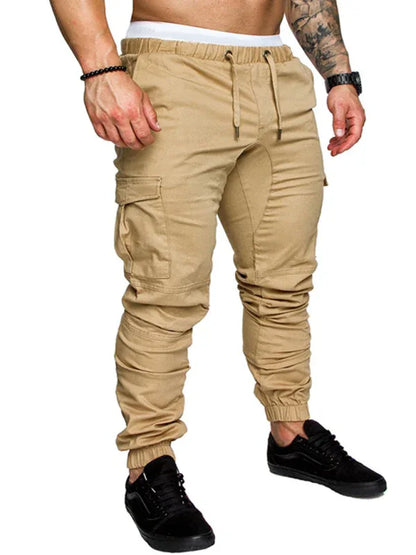 Men's Solid Color Casual Tether Elastic Sports Baggies Men's Trousers - Shello's Creative Boutique
