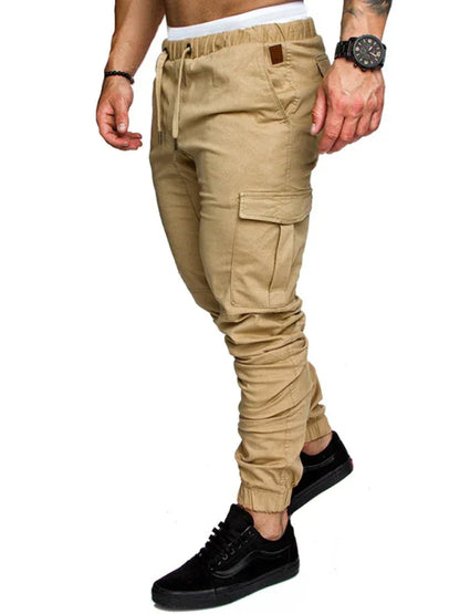 Men's Solid Color Casual Tether Elastic Sports Baggies Men's Trousers - Shello's Creative Boutique