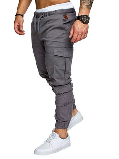 Men's Solid Color Casual Tether Elastic Sports Baggies Men's Trousers - Shello's Creative Boutique