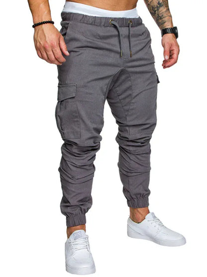Men's Solid Color Casual Tether Elastic Sports Baggies Men's Trousers - Shello's Creative Boutique