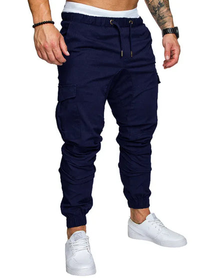 Men's Solid Color Casual Tether Elastic Sports Baggies Men's Trousers - Shello's Creative Boutique