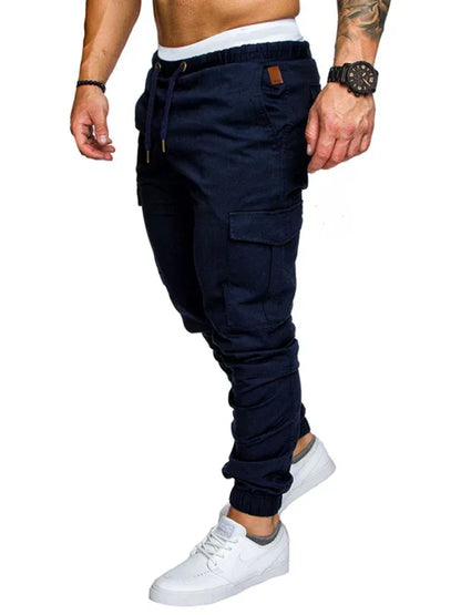 Men's Solid Color Casual Tether Elastic Sports Baggies Men's Trousers - Shello's Creative Boutique