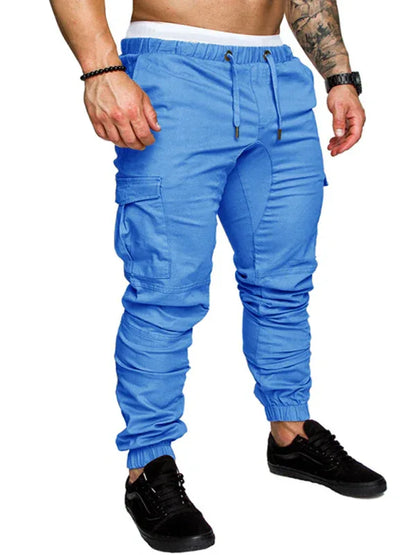 Men's Solid Color Casual Tether Elastic Sports Baggies Men's Trousers - Shello's Creative Boutique