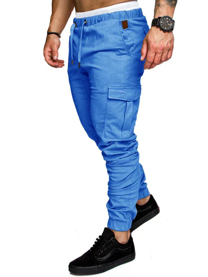 Men's Solid Color Casual Tether Elastic Sports Baggies Men's Trousers - Shello's Creative Boutique