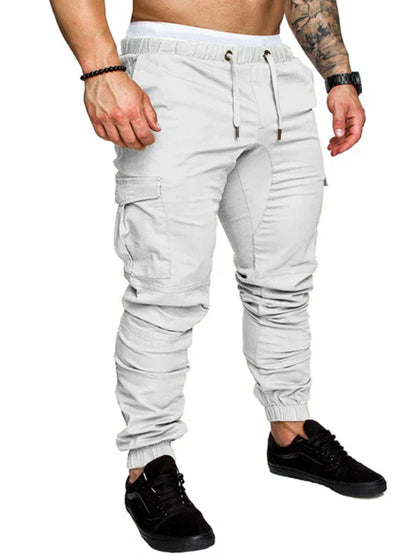 Men's Solid Color Casual Tether Elastic Sports Baggies Men's Trousers - Shello's Creative Boutique